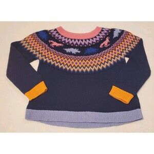 Tucker & Tate Girls Size 2 Fair Isle Dinosaur Sweater Bohemian